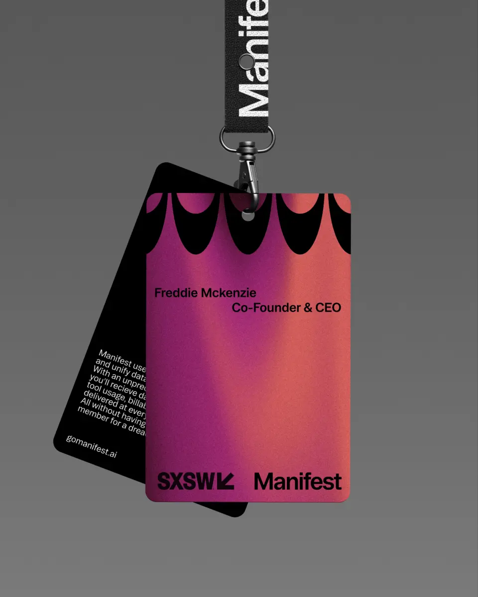 Manifest conference lanyard and printed cards