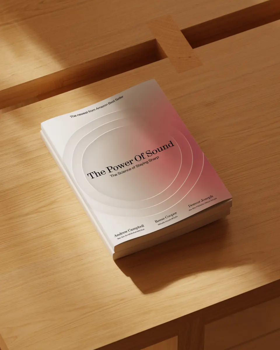 NeuAudio packaging box on a wooden table