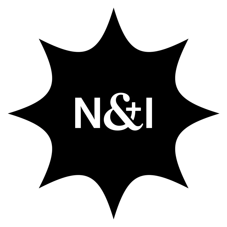 N&I starburst logo in black and white