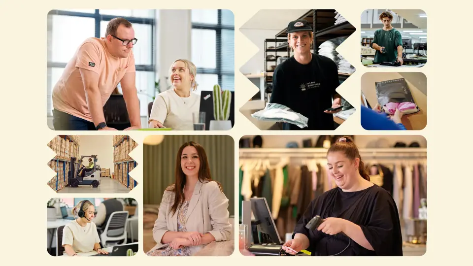 Collage of people photographed for the Starshipit brand