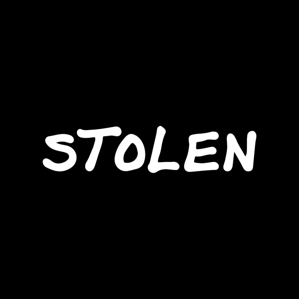 Stolen wordmark in white on black