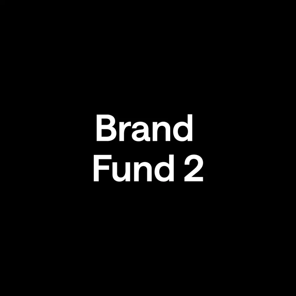 “Brand Fund 2” in white text on black