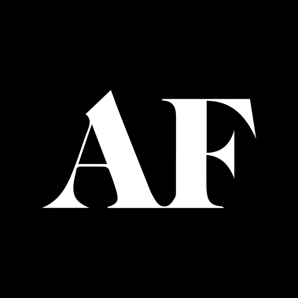 AF Drinks “AF” logo in white on black